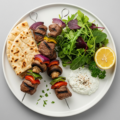 23. Charcoal Kebab Shish & 1 Naan Bread 